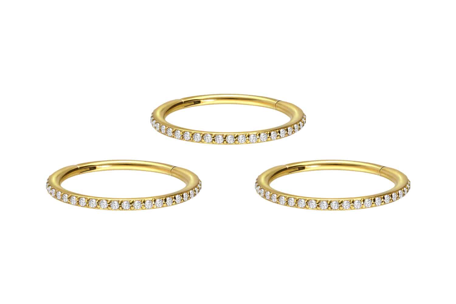 SET Chirurgenstahl Segmentring Clicker Piercing EINGEFASSTE KRISTALLE ++Neues Design++